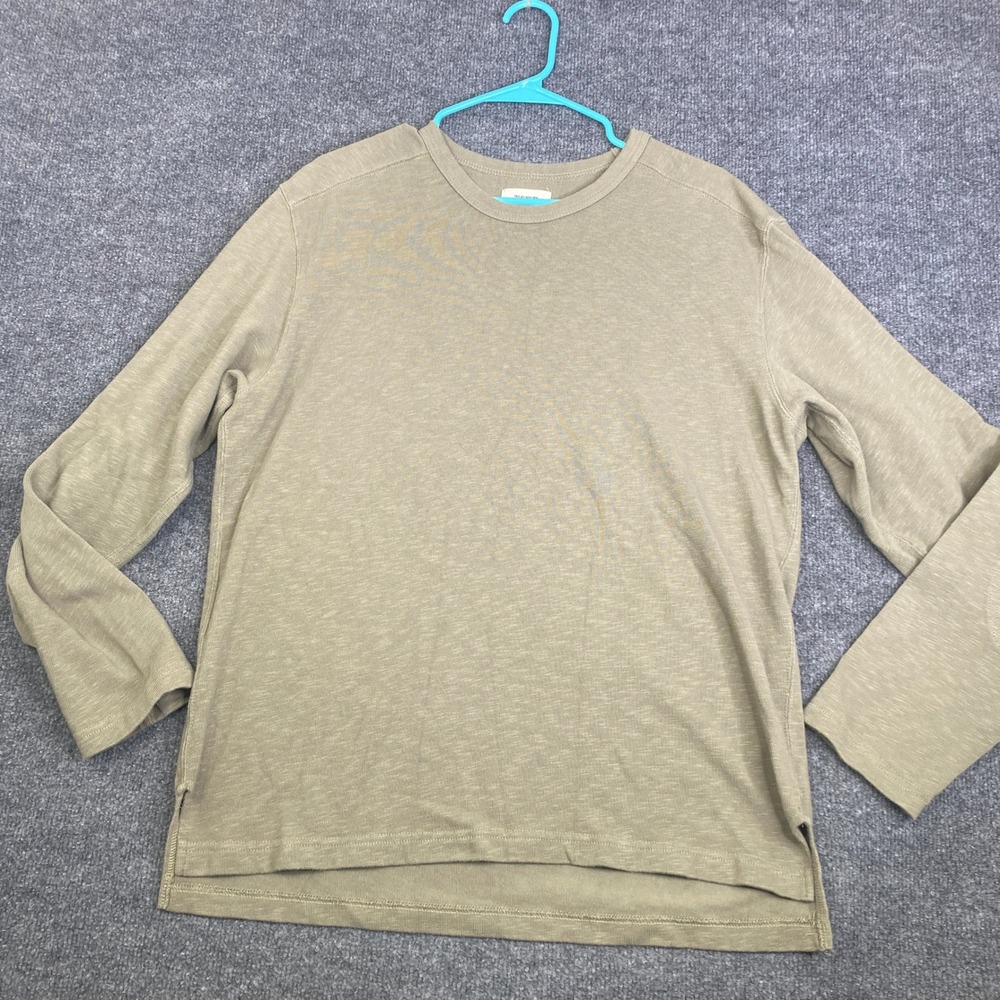 Buck Mason Field-Spec Rugby Crew Mens Large Olive Green Cotton Long Sleeve Shirt